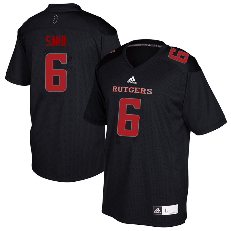 Men #6 Mohamed Sanu Rutgers Scarlet Knights College Football Jerseys Sale-Black